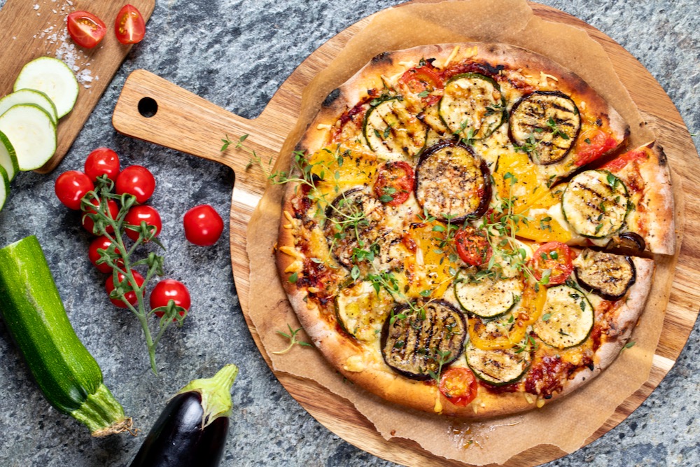 madlavning vejledning tank Pizza med grillet squash og aubergine